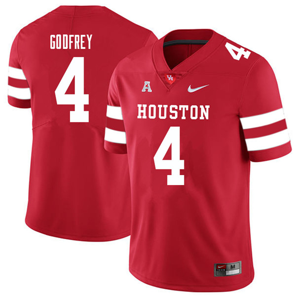 2018 Men #4 Leroy Godfrey Houston Cougars College Football Jerseys Sale-Red